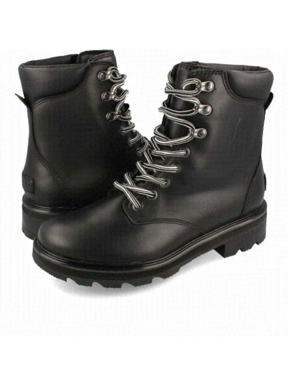 Sorel BNWT "Lennox" black leather lace up boot sz 8 NEW waterproof